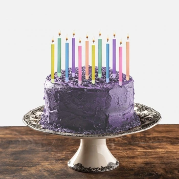 Kısa Makaron Doğum Günü Mumları 12li