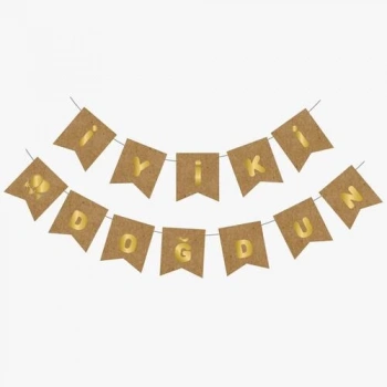Kraft Gold İyi Ki Doğdun Yaldızlı Banner