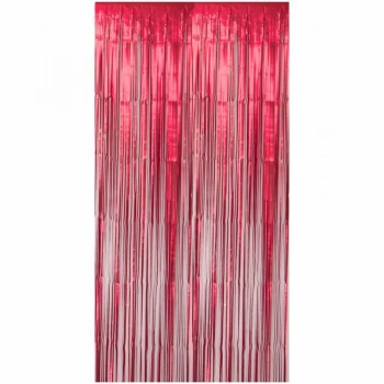 Metalik Püsküllü Duvar Perdesi Kırmızı 100cm*200cm