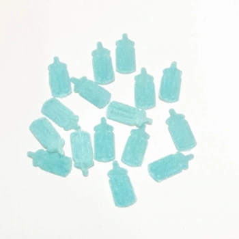 Mini Biberon Mavi Süsleme Kumaş Sticker 50 Adet