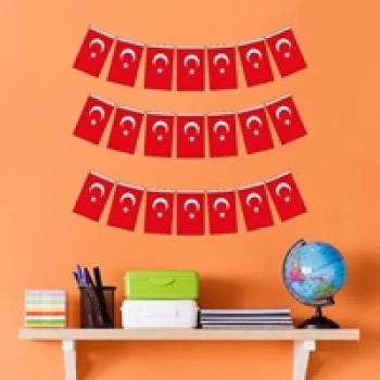 Mini İpli Bayrak 40li -Ay Yıldız-