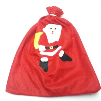 Noel Baba Figürlü Yılbaşı Hediye Dağıtma Çuvalı 30x40 cm 12 Adet