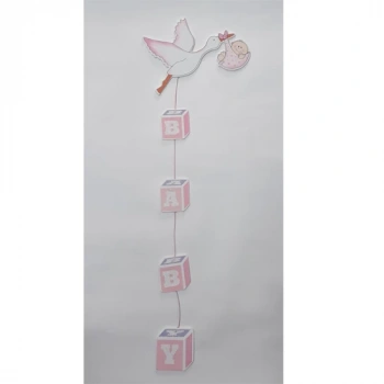 Pembe Leylek Tavan, Duvar ve Kapı Için Ahşap Sarkıt Süs