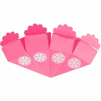 Pembe Şeker Külahı Gümüş Yaldız Baskılı