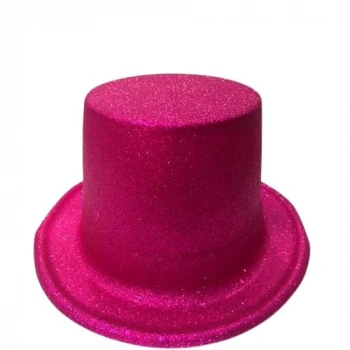 Plastik Pembe Simli Şapka