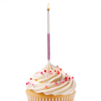 Simli Doğum Günü Mumu -Mor 6lı