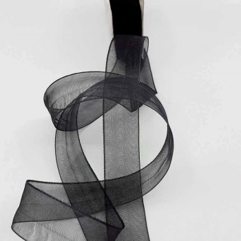 Siyah Renkli Organze Kurdele 20 mm.