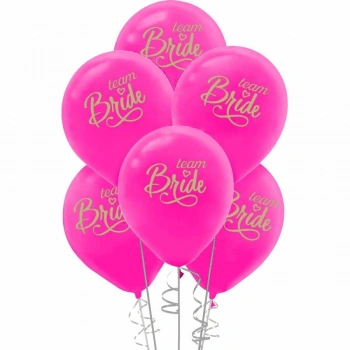 Team Bride Baskılı Koyu Pembe Balon 12