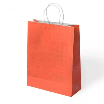 Turuncu Büküm Saplı Poşet 31x41cm