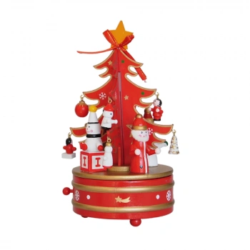 Yılbaşı Ahşap Dekor - Müzikli Yılbaşı Ağacı--