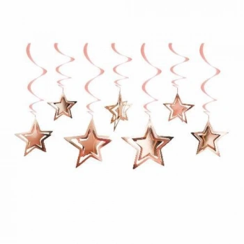 Yıldız Siyah 3D Tavan Süs 10 lu