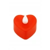 24 lü Saat Pilli Kalp Tealight Kırmızı Mum