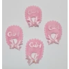 Bebek Yaka Pembe Süsleme Kumaş Sticker 100 Adet