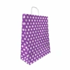 Mor Puantiyeli Büküm Saplı Kraft Çanta 18x24cm 24lü