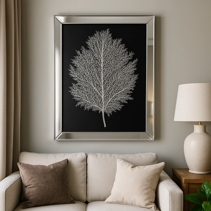 KRİSTAL AYNA ÇERÇEVELİ DENİZ DALLARI TEMALI DUVAR TABLOSU