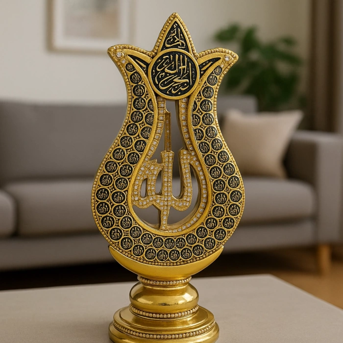 ALLAH YAZILI ESMAÜL HÜSNA KONSOL ÜSTÜ DEKORATİF BİBLO 27X12