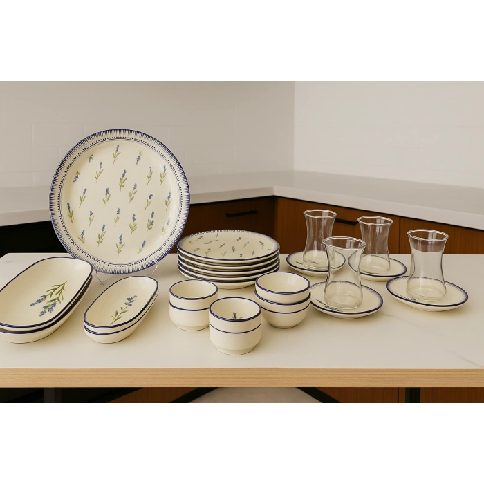 PORSELEN KAHVALTI TAKIMI 30 PARÇA 30X26