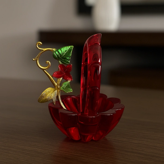 KRİSTAL KELEBEKLİ DEKORATİF KAPAKLI OBJE 10X8