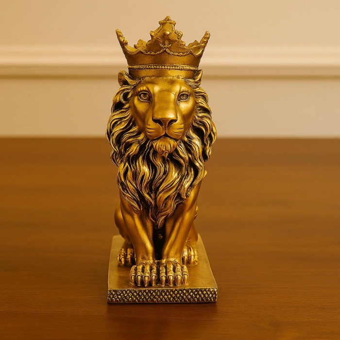 TAÇLI OTURAN ASLAN FİGÜRÜ POLYESTER 34X14