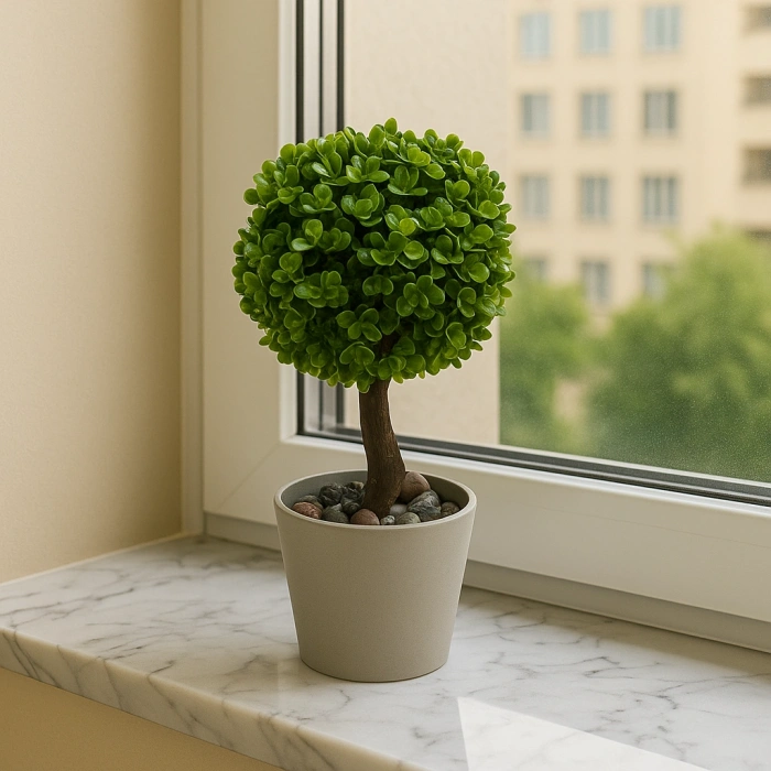 Dekoratif Mini Yapay Topiary – Plastik Saksılı – 10*10*20 cm