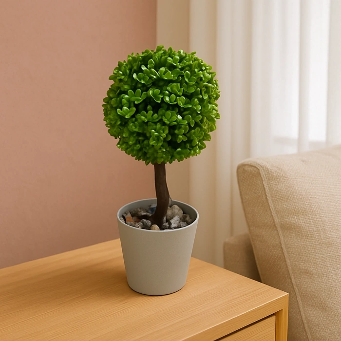 Dekoratif Mini Yapay Topiary – Plastik Saksılı – 10*10*20 cm