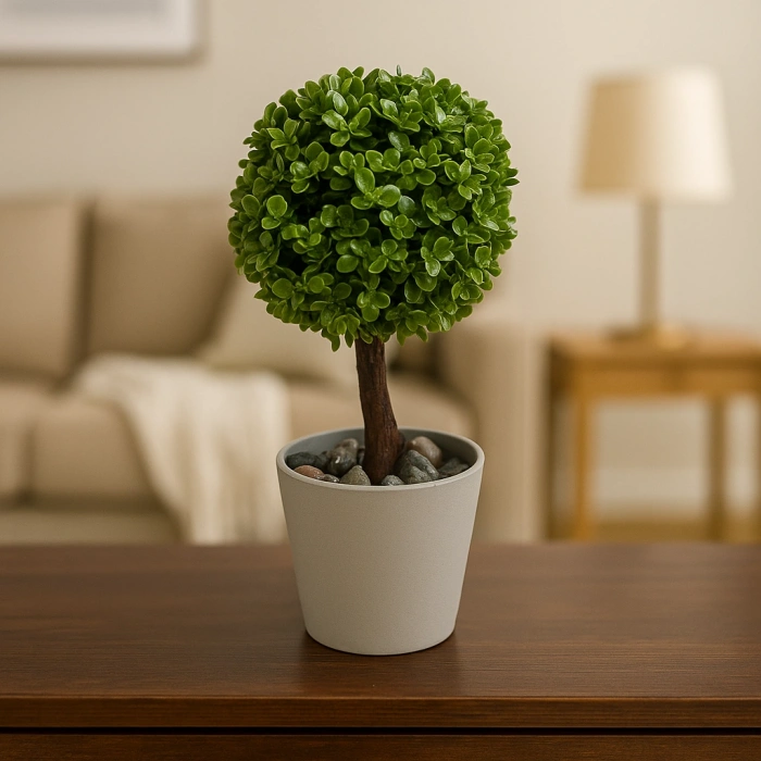 Dekoratif Mini Yapay Topiary – Plastik Saksılı – 10*10*20 cm