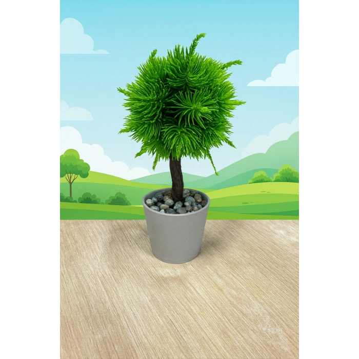 DEKORATİF PLASTİK SAKSI TOP KILÇIKLI 12x 20 cm