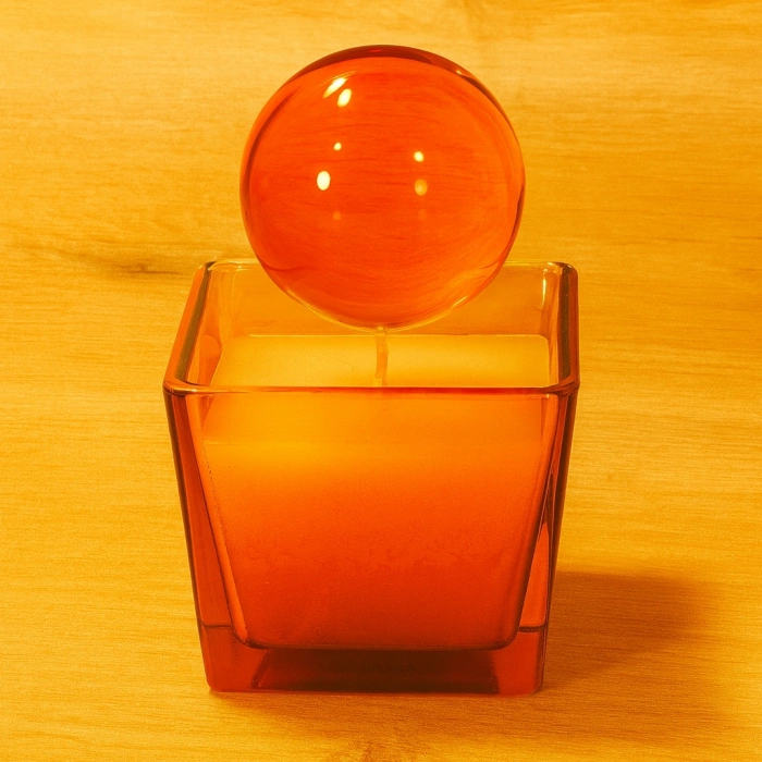 KÜRE KAPAKLI CAM MUMLUK 14X8