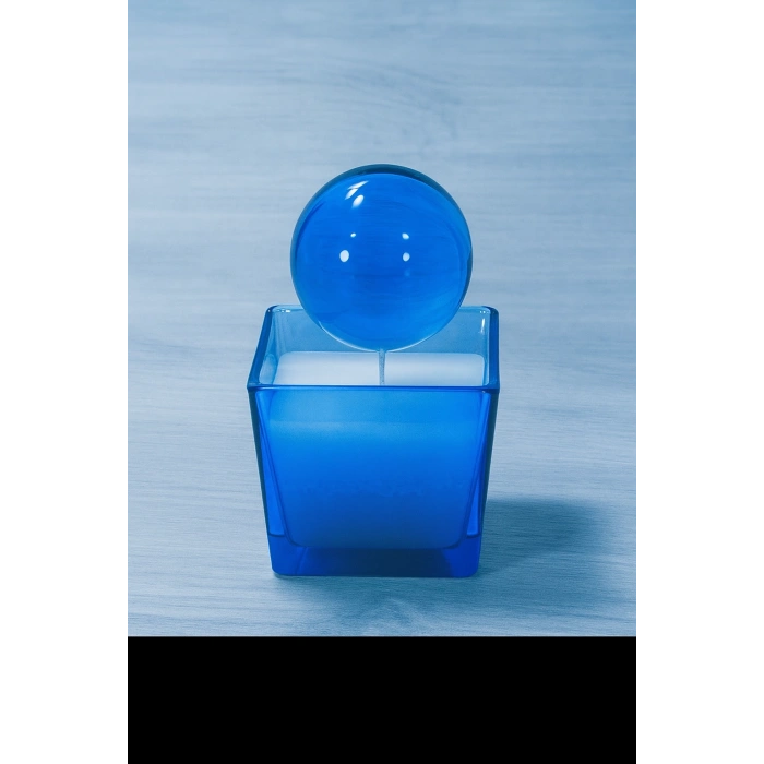 KÜRE KAPAKLI CAM MUMLUK 14X8