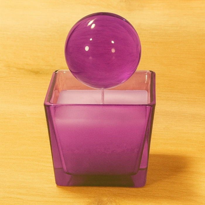 KÜRE KAPAKLI CAM MUMLUK 14X8