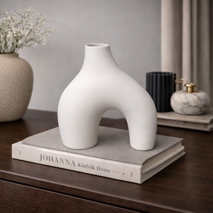Mat Modern Arch Form Seramik Dekoratif Vazo