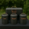 4 LÜ MUTFAK SETİ EKMEKLİKÇAY KAHVE ŞEKERLİK GRİ 43x20