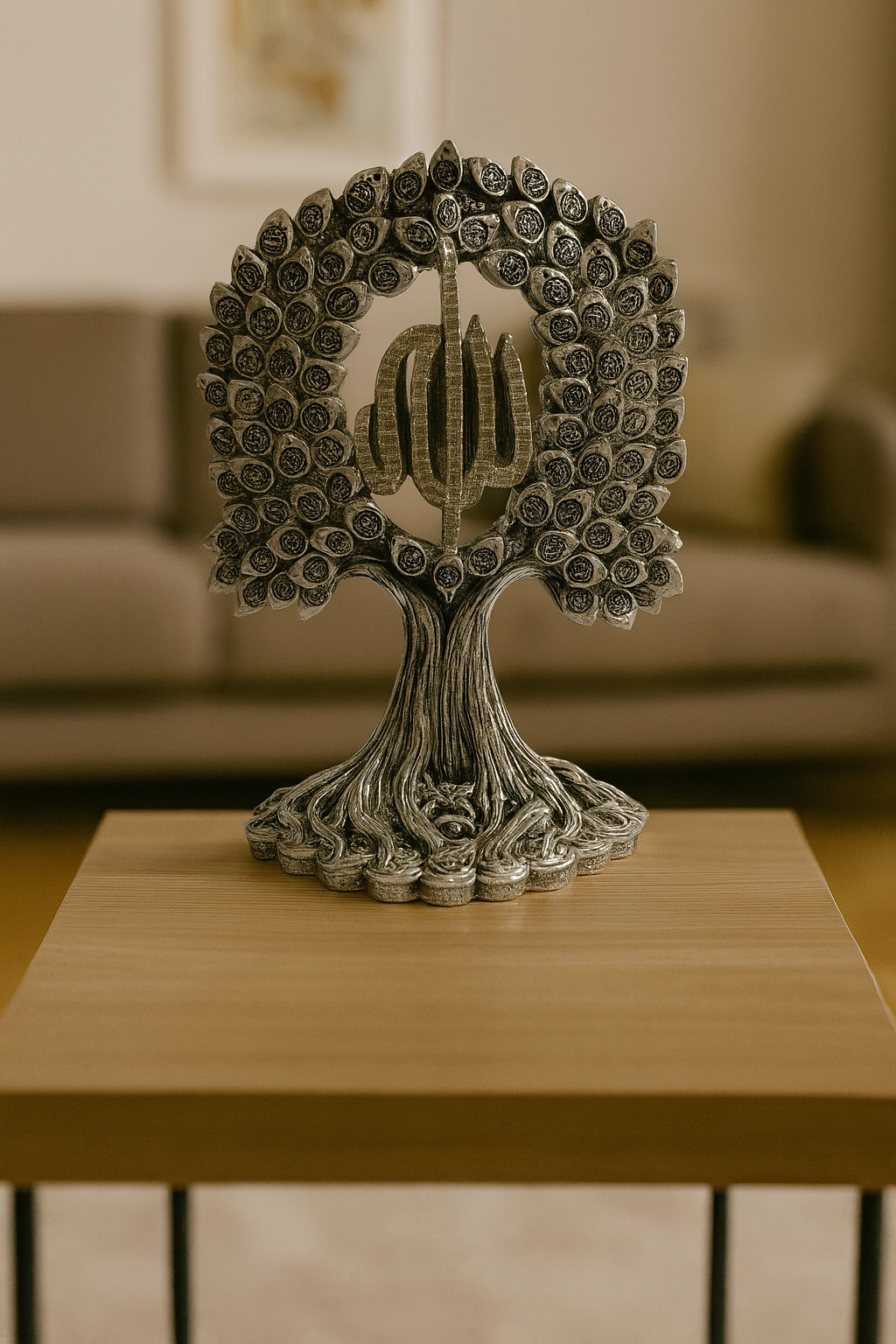 ALLAH YAZILI ESMAÜL HÜSNA DEKORATİF AĞAÇ BİBLO 27X20