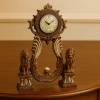 ASLAN FİGÜRLÜ DEKORATİF MASA SAATİ KRALİYET TARZI 40X28