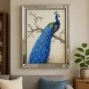 AYNA ÇERÇEVELİ MAVİ TAVUSKUŞU DUVAR TABLOSU