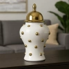 GOLD KAPAKLI DEKORATİF BONCUKLU SERAMİK KAVANOZ BB 45x25