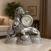 GÜMÜŞ GOLD ASLAN FİGÜRLÜ MASA SAATİ 28X26