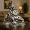 GÜMÜŞ GOLD ASLAN FİGÜRLÜ MASA SAATİ 28X26