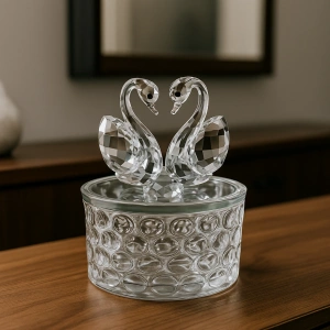 KRİSTAL İKİ KUĞULU TAKI TOKA KUTUSU 12X8