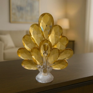 GOLD TAVUS KUŞU KRİSTAL CAM KB 9x12