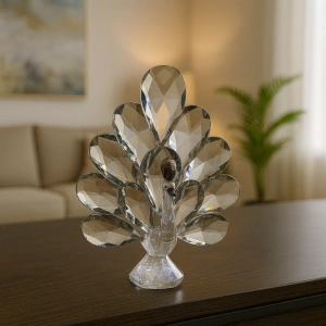 GÜMÜŞ TAVUS KUŞU KRİSTAL CAM KB 9x12