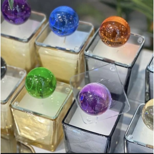 KÜRE KAPAKLI CAM MUMLUK 14X8