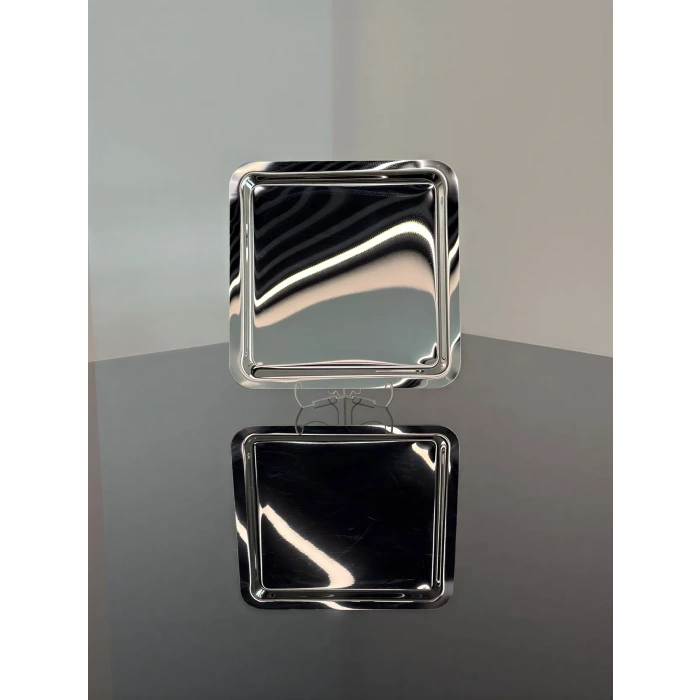 Paslanmaz Çelik 6 Adet Kare Gümüş Sunum Servis Tepsisi