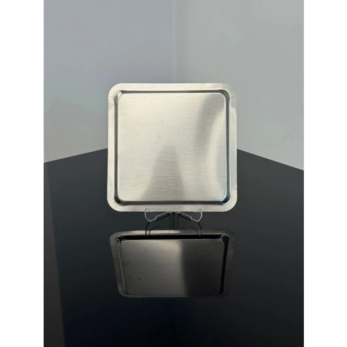 Paslanmaz Çelik 6 Adet Kare Mavi Sunum Servis Tepsisi