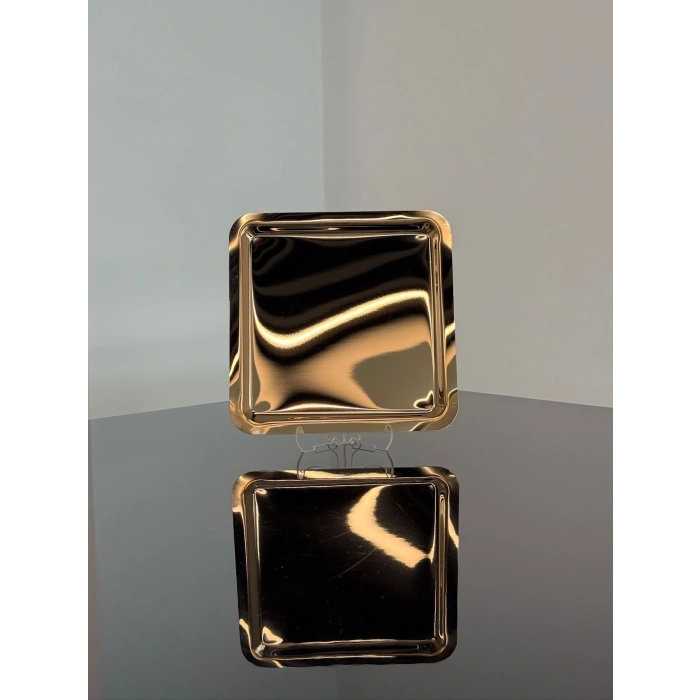 Paslanmaz Çelik 6 Adet Kare Rose Sunum Servis Tepsisi