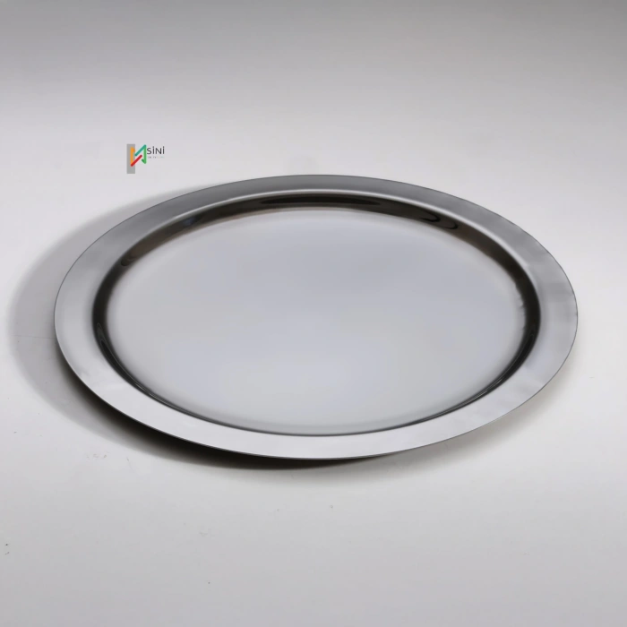 Paslanmaz Çelik 6 Adet Yuvarlak Siyah Sunum Servis Tepsisi