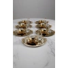 Kulp Aksesuarlı Paslanmaz Çelik 6 Adet Yuvarlak Gold Sunum Servis Tepsisi