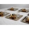 Paslanmaz Çelik 6 Adet Kare Gold Sunum Servis Tepsisi