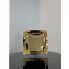Köşe Üçlü Gül Aksesuarlı Paslanmaz Çelik 6 Adet Kare Gold Sunum Servis Tepsisi