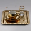 Paslanmaz Çelik 6 Adet Kare desenli Gold AD-08 Sunum Servis Tepsisi